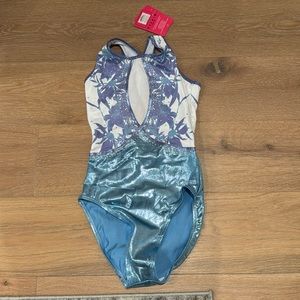 Quatro - Quatro Dahlia Baby Blue Gymnastics Leotard - Adult Large
